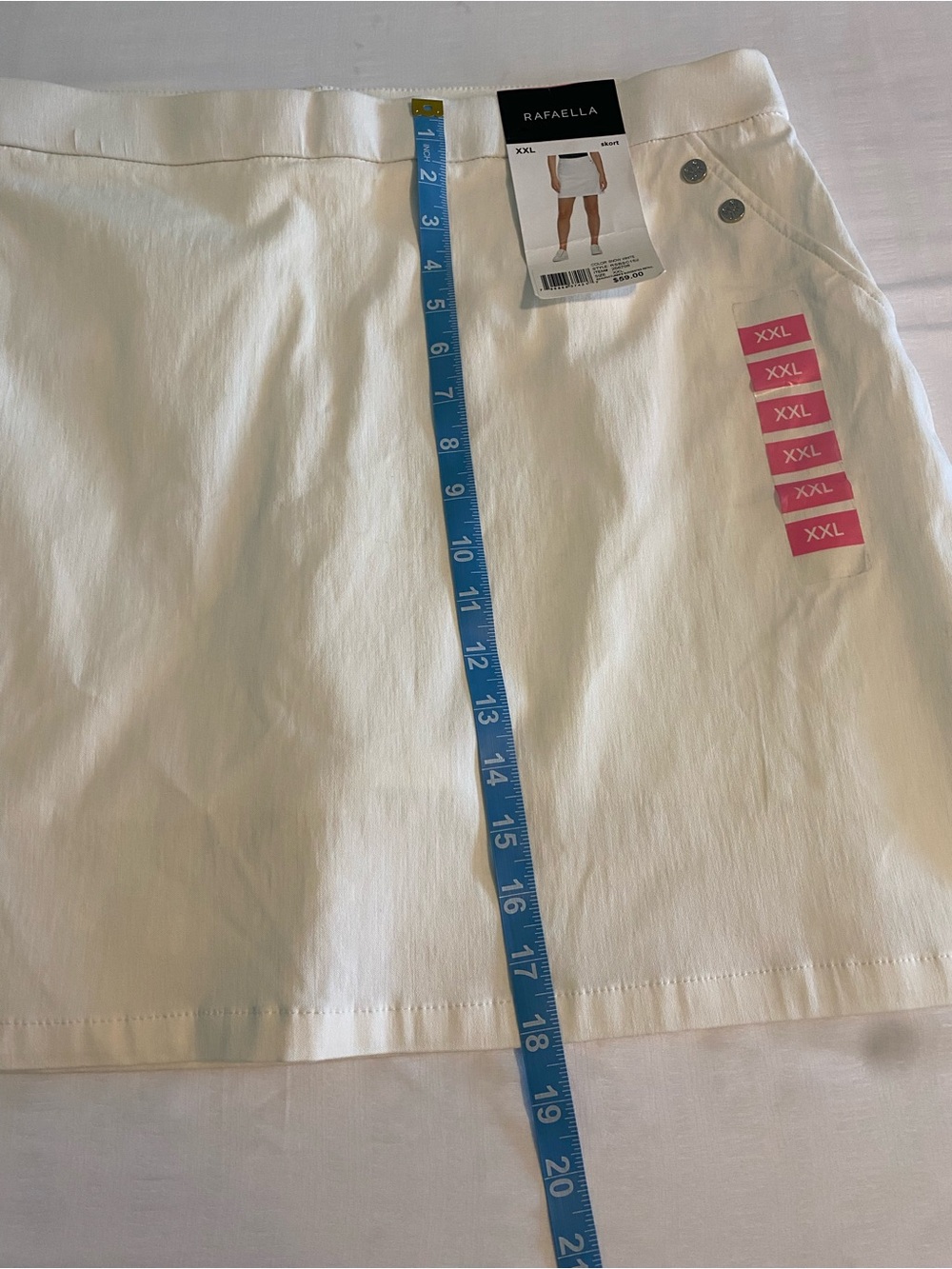 Rafaella Snow White Cotton Skort with Button Accents - Picture 11 of 11